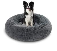 Cama grande lavable antiansiedad para perros en interiores, cama calmante para perros, felpa esponjosa, colchón redondo para mascotas, cojín cálido para mascotas con parte inferior antideslizante (60
