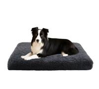 Cama grande lavable para perro, cojín de colchón esponjoso con cremallera, sofá cama antiansiedad, almohada calmante para jaula de mascotas con parte inferior antideslizante (120 x 80 x 10 cm, gris