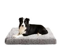 Cama grande lavable para perro, cojín de colchón esponjoso con cremallera, sofá cama antiansiedad, almohada calmante para jaula de mascotas con parte inferior antideslizante (50 x 40 x 5 cm, café)
