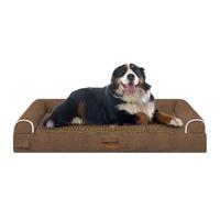 Cama grande ortopédica lavable para perros: cama jumbo para perro, tamaño extragrande, para perros, caja de huevos, sofá, sofá, impermeable, funda extraíble, color café