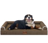 Cama grande ortopédica lavable para perros: cama jumbo para perro, tamaño extragrande, para perros, caja de huevos, sofá, sofá, impermeable, funda extraíble, color café