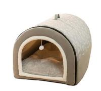 Cama grande para perro, 2 en 1, cueva para mascotas e iglú, acogedor saco de dormir para perros, cálido nido de invierno con cojín desmontable, diseño plegable y lavable