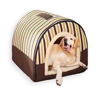 Cama grande para perros 2 en 1, cueva para mascotas, extraíble, lavable, casa de lujo para cachorros y gatos con cojín suave, cama plegable y cálida para mascotas, colchón antideslizante (I,60 x 48 x