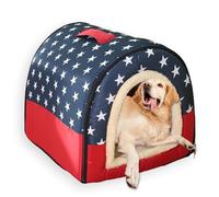 Cama grande para perros 2 en 1, cueva para mascotas, extraíble, lavable, casa de lujo para cachorros y gatos con cojín suave, cama plegable y cálida para mascotas, colchón antideslizante (J,75 x 55 x