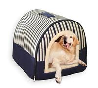Cama grande para perros 2 en 1, cueva para mascotas, extraíble, lavable, casa de lujo para cachorros y gatos con cojín suave, cama plegable y cálida para mascotas, colchón antideslizante (K,45 x 38 x