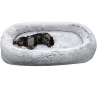 Cama grande para perros, cama para perros humanos para mascotas, cama ortopédica para perros para siesta, cama con bolsa de frijol para perros humanos, cama para perros h(Size:135*85*30cm,Color:Gris)