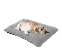 Cama grande para perros con diseño antiansiedad y parte inferior antideslizante, cómoda almohada para perros y gatos medianos y pequeños, colchón de jaula y manta de 140 x 110 x 12 cm, color gris