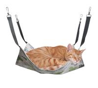 Cama Hamaca para Gatos, Cama para Gatos con Ganchos, Jaula de Invierno para Gatos, Hamaca para Gatos, de Gatos, Jaula de Hierro, Transpirable, más Gancho de Terciopelo, Hamaca para Gatos,