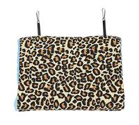 Cama Hamaca Suave para pájaros, Tienda-Nido Colgante cálida para Mascotas con Ganchos de Acero Inoxidable, caseta de Lona y Lana de Cordero acogedora para Aves pequeñas y hámsters, (Leopardo)