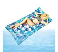 Cama Hinchable Piscina | Cama Flotante Estampado Hojas Tropicales,con Reposacabezas PVC Flotadores Piscina Adultos - para Familia Hombres Niños Bronceado Deportes Acuáticos Playa Vacaciones