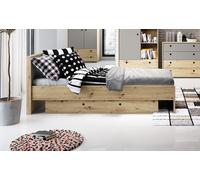 Cama Individual Cama Para Niños 90x200cm Ámbar Roble Gris Moderno 68887972