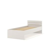 Cama individual de 90 x 200 cm Maja con somier incluido, cama adulta y niño moderna de diseño limpio sin asas para dormitorio o dormitorio de invitados, estructura robusta y acabado mate (Cachemira)