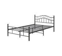 Cama individual florenz con cabecero y somier metal 120x200 - negro [en.casa]