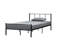 [en.casa] Cama Laos Estructura Metálica 120x200 cm Cama Individual con Somier para Dormitorio Habitación de Invitados máx 150 kg Acero 208 x 126 x 81,5 cm - Negro