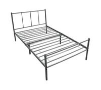 Cama individual laos con somier - metal - 90 x 200cm - gris oscuro mate [en.casa]