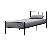 Cama individual laos con somier - metal - 90 x 200cm - negro [en.casa]