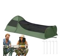 Cama individual plegable, de dormir, tienda de campaña de red con doble cremallera, refugio portátil, equipo de camping de malla fina de gran espacio para viajes, dormitorio y viajes al aire