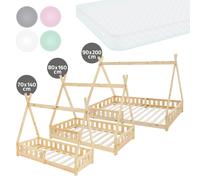 Cama para niños en madera de pino sin/con colchón color y dimensión a elegir