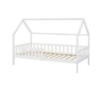 Cama infantil cabaña ydre regulable en altura pino 90x200cm - blanco [en.casa]