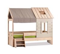 Cama infantil casita aglomerado gris 90x200cm
