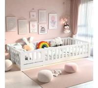 Cama infantil de 140 x 200 cm, con escalera, cama entrepiso con espacio de almacenamiento y armario pequeño, litera infantil, cama combinada multifunción con protección anticaída (90 x 200)