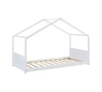 Cama infantil simo en forma de casa pino 90x200cm - blanco [en.casa]