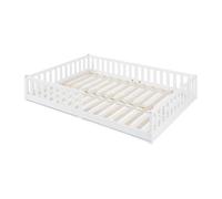 Cama infantil tanna con barandilla 140x200 cm - blanco [en.casa]