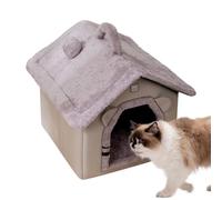 Cama interior para gatos - de dormir en forma de cueva, tienda con cojín grueso | Una cama para gatos cálida y cómoda hecha de material de aislamiento invernal, un nicho práctico que puede ser