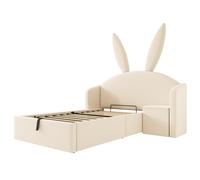 Cama juvenil 90x200 cm con arcón hidráulico, Beige Aosom España