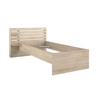 Miroytengo Cama Juvenil Eik en Color Roble Japonés con cabecero 90x190-200 cm