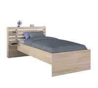 Cama Juvenil Eik en color Roble Japonés con cabecero 90x190-200 cm