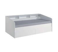 Cama juvenil style color blanco con cajones y estantes personalizables habitacion infantil moderna 80x203x113cm 82 cm