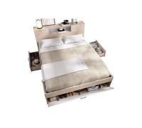 Cama compacta dormitorio LANKA DEKIT 135/140X190 natural/blanco