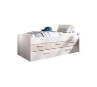 Cama leka con 3 cajones + cama de arrastre blanco 67,5x194,5x95 cm
