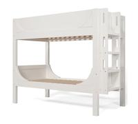 Cama litera separable 90x200 cm - escalera flexible, diseño de trineo, blanco