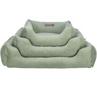 TRIXIE Cama para Perros Marley de 60 x 50 cm en Ocre, Cesta Cuadrada para Perros pequeños, cómoda Cesta para Perros con Funda de algodón de Lona, Suave y Lavable, 37693