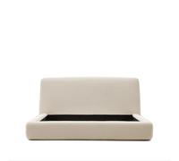 Cama Martina desenfundable en piel de cordero color crudo 160x200 cm