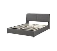 Cama matrimonio lunner somier abatible 160x200cm - gris oscuro [en.casa]