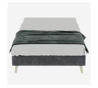 Cama minimalista 90x200 - base baja, estilo moderno, terciopelo holandés - gris