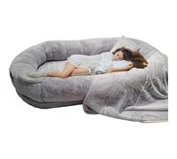 Cama mullida para humanos y mascotas, puf de piel sintética ultrasuave, impermeable y lavable para un descanso cómodo