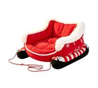 Cama navideña para perros con parte inferior antideslizante para perros | Felpa suave, lados acolchados elevados, área de descanso para dormitorio, sala de estar, oficina, cajón