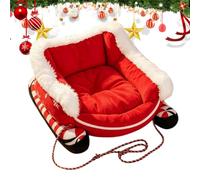 Cama navideña para perros con parte inferior antideslizante para perros | Felpa suave, lados acolchados elevados, área de descanso para dormitorio, sala de estar, oficina, cajón