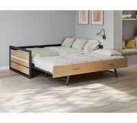 Cama nido 120 x 200 y 90 x 200 cm - MDF, Pino y metal - Natural y antracita - BOSTON