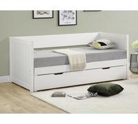 Cama nido - 90 x 190 o 174 x 190 cm - Con somier a tablas y cajón - Pino y MDF - blanco - ALFIERO II