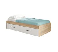 Miroytengo Cama Nido Lopa 90x190 cm Somier Inferior de Arrastre Roble Cambrian y Blanco