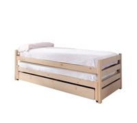Cama nido triple madera blanco lavado 90x200 cm
