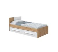 Cama noa blanco artik (blanco mate) - roble nodi 196 x 77(cabecero),41(pies) x 97 cm 77 cm