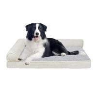 Cama ortopédica de espuma viscoelástica para perros con refuerzo en forma de L, almohadilla de tamaño mediano para perros grandes, lavable, sofá para mascotas con caja de huevos, parte inferior