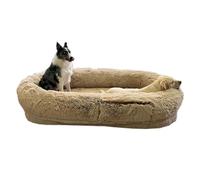 Cama ortopédica for Perros, 185*120*30cm, Large Cama de Espuma viscoelástica for Perros, cojin gato, Cama gigante for perros for humanos y mascotas, sofá con Funda extraíble Lavable ( Color : Brown ,
