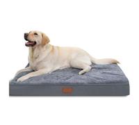 Cama ortopédica para perro, impermeable, espuma viscoelástica, tamaño XL, alfombrilla de dormir para mascotas con parte inferior antideslizante, espuma de caja de huevos, funda extraíble lavable